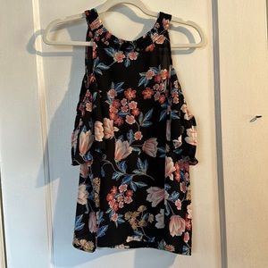 Floral cold shoulder top